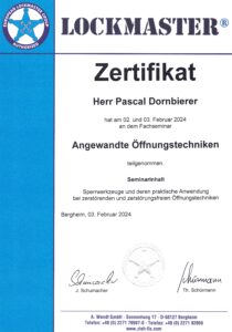 Zertifikat Angewandte Öffnungstechniken